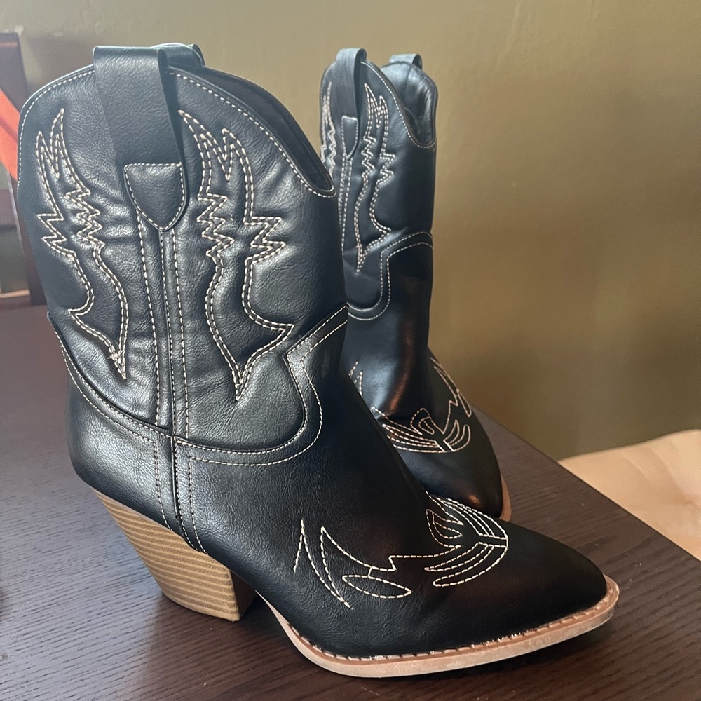 Black Western Ankle Boots